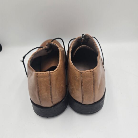 BANANA REPUBLIC Ortholite cognac brown leather cap toe lace up oxfords Size 10 M - Picture 7 of 8